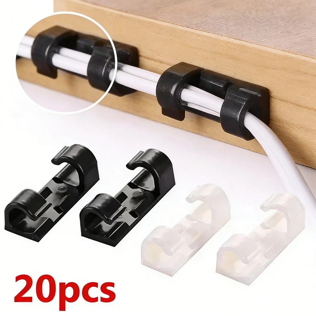 Wall Anchor Plastic - Organizer kabli bez wiercenia, naklejka ścienna,