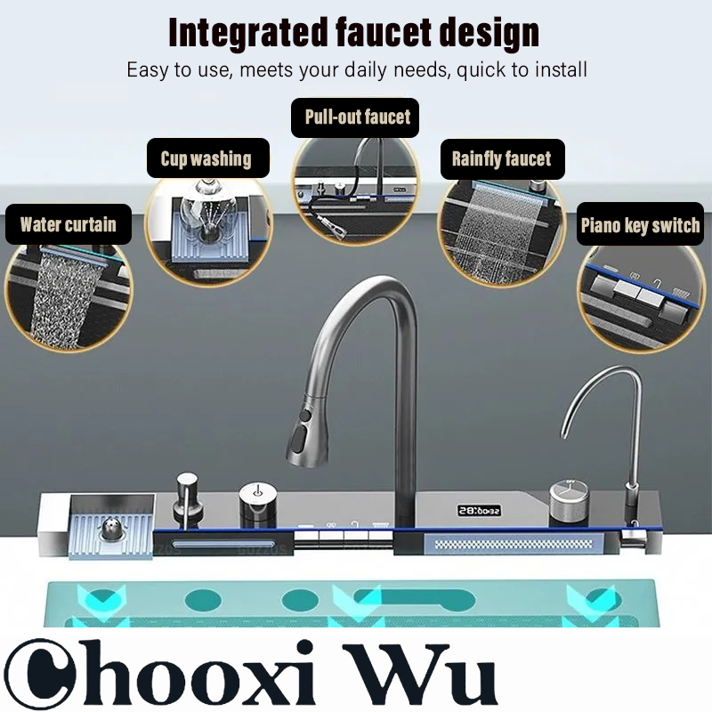 Home Improvement Kitchen Set - CHOO XIWU-Zlewozmywak ze stali nierdzewnej z