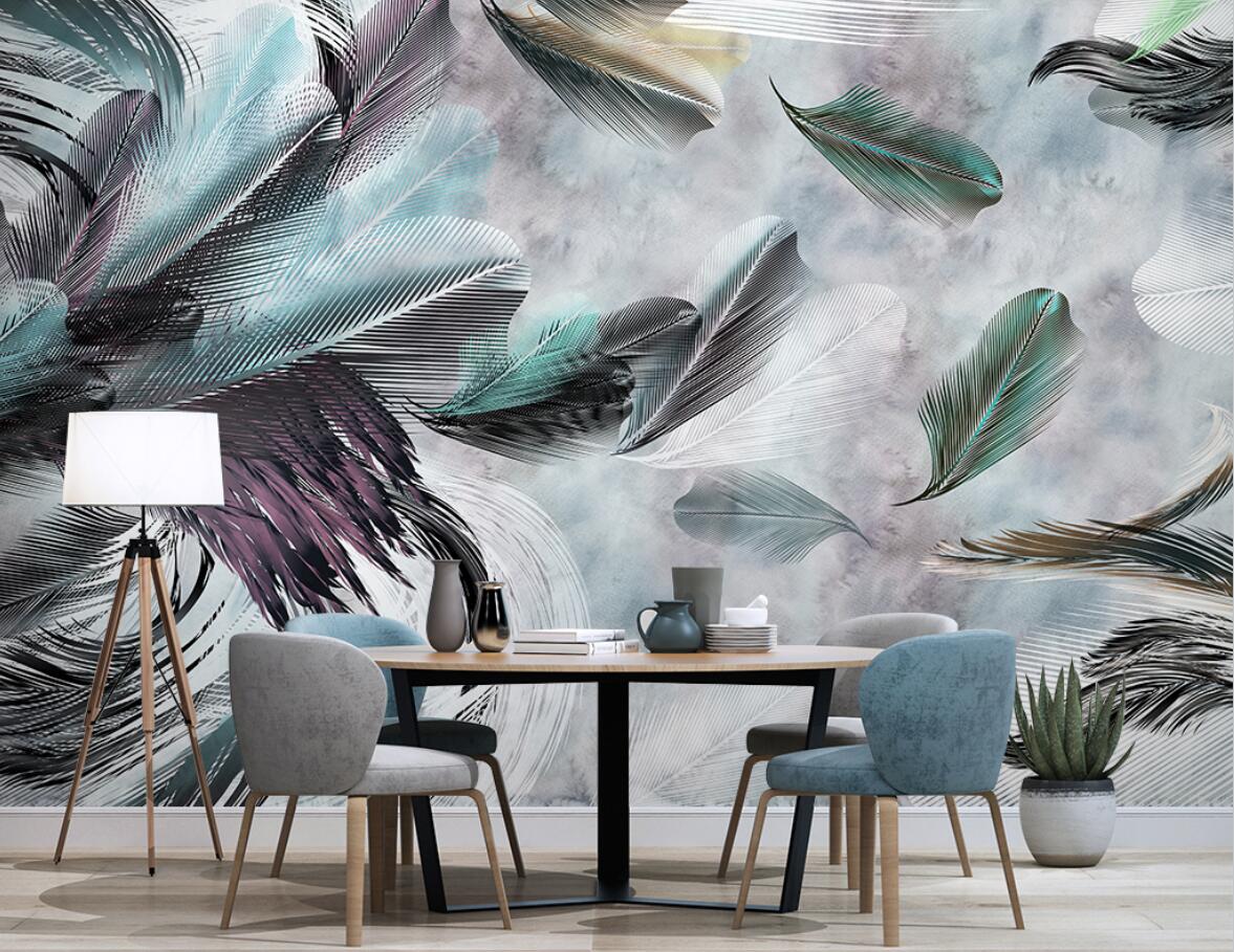 Home Improvement Background - Niestandardowe nordyckie pióra linie murale tapety